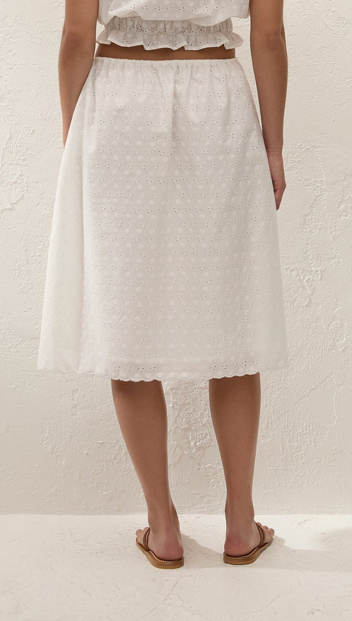 Santana Skirt Lucy Broderie White
