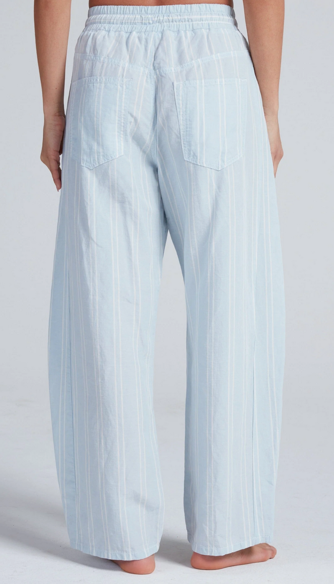 Cancun Pant Blue Linen Stripe