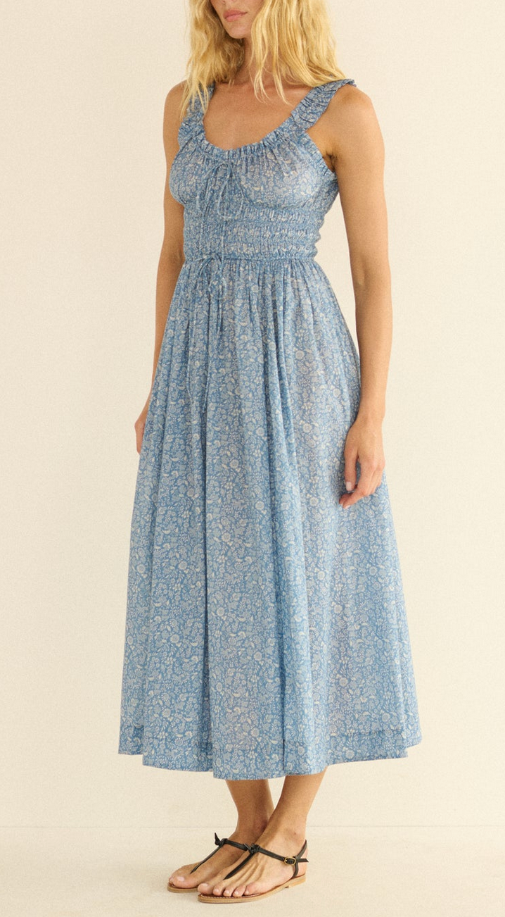 Emmaretta dress blue garden bloom