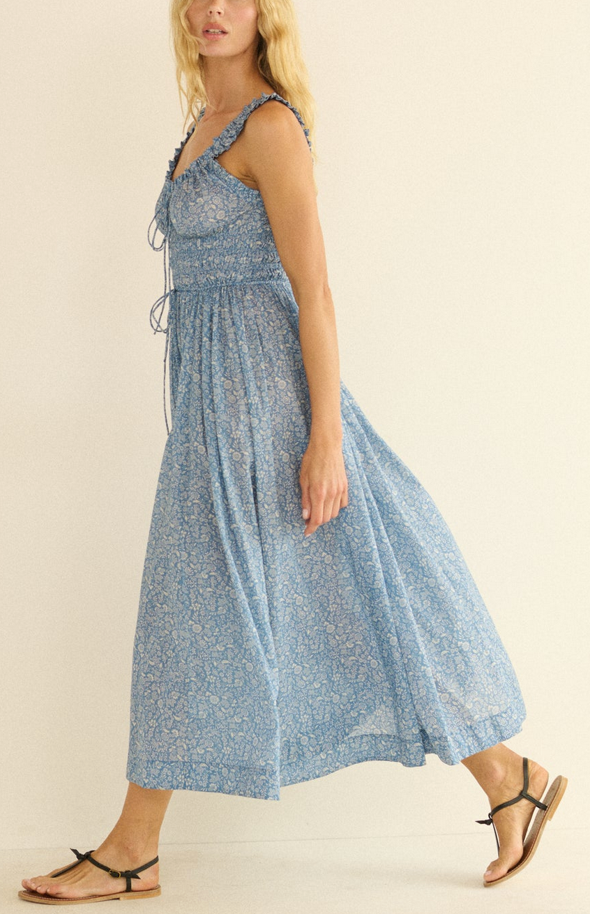 Emmaretta dress blue garden bloom