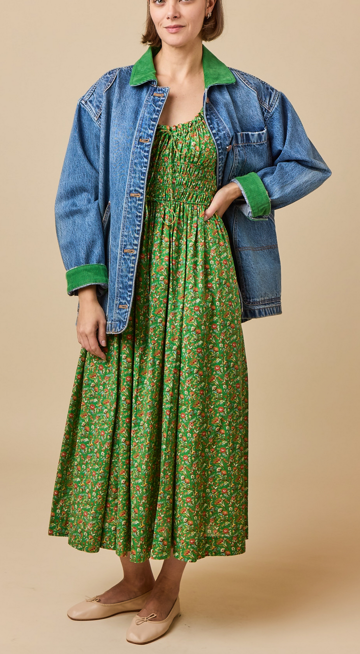 Emmaretta Dress emerald jardin du chateau
