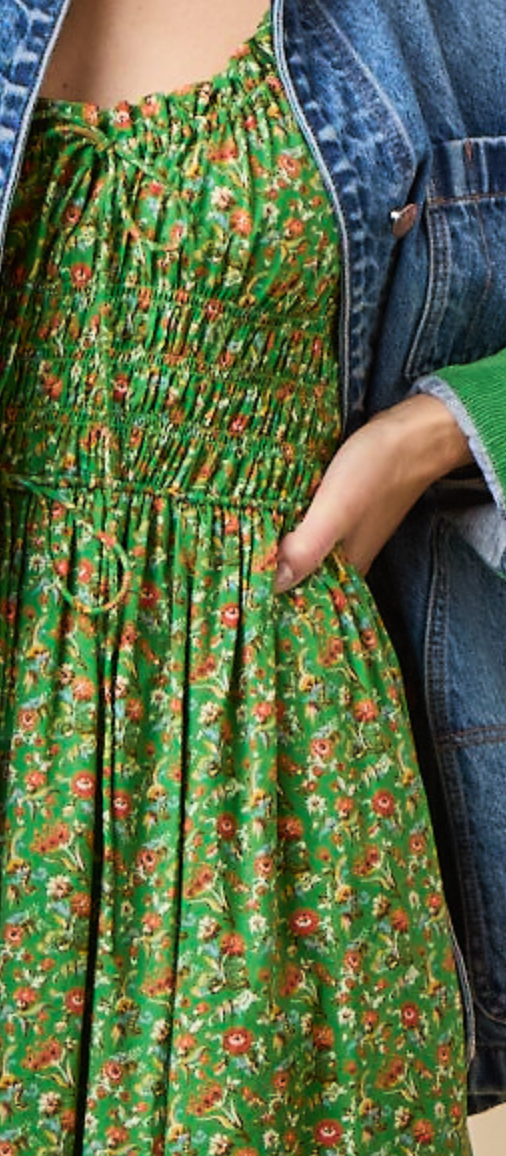 Emmaretta Dress emerald jardin du chateau