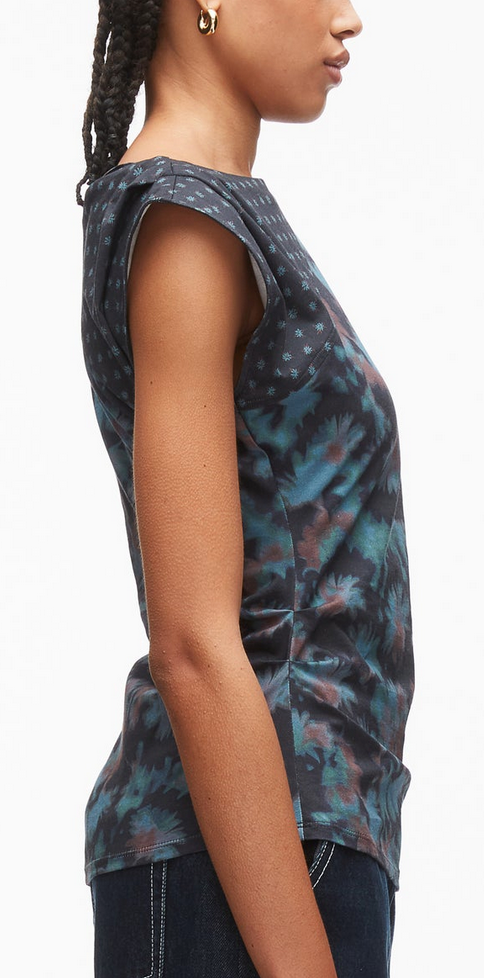 Desert Floral Patchwork Top Midnight Multi