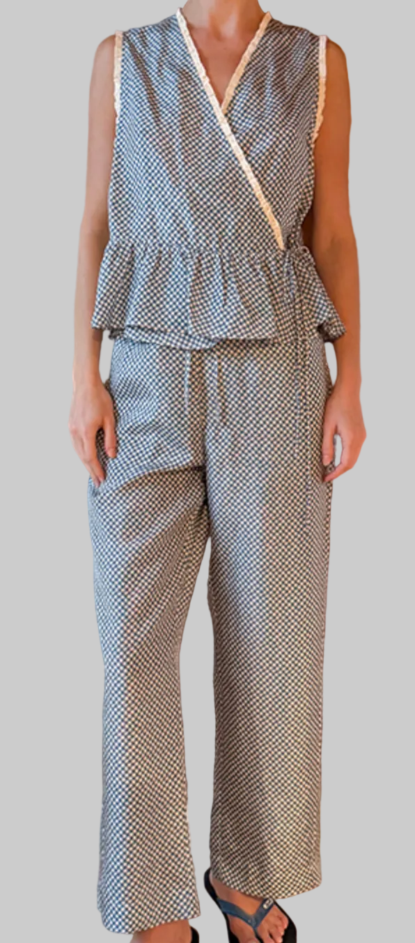 Dania silk gingham pant
