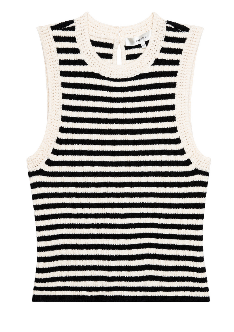Coastal stripe tank cream multi