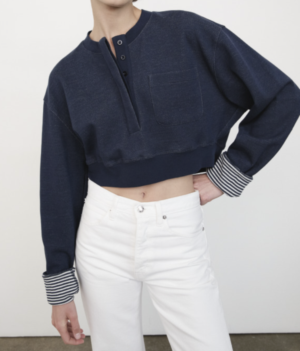 Stripe cuff sweatshirt navy multi