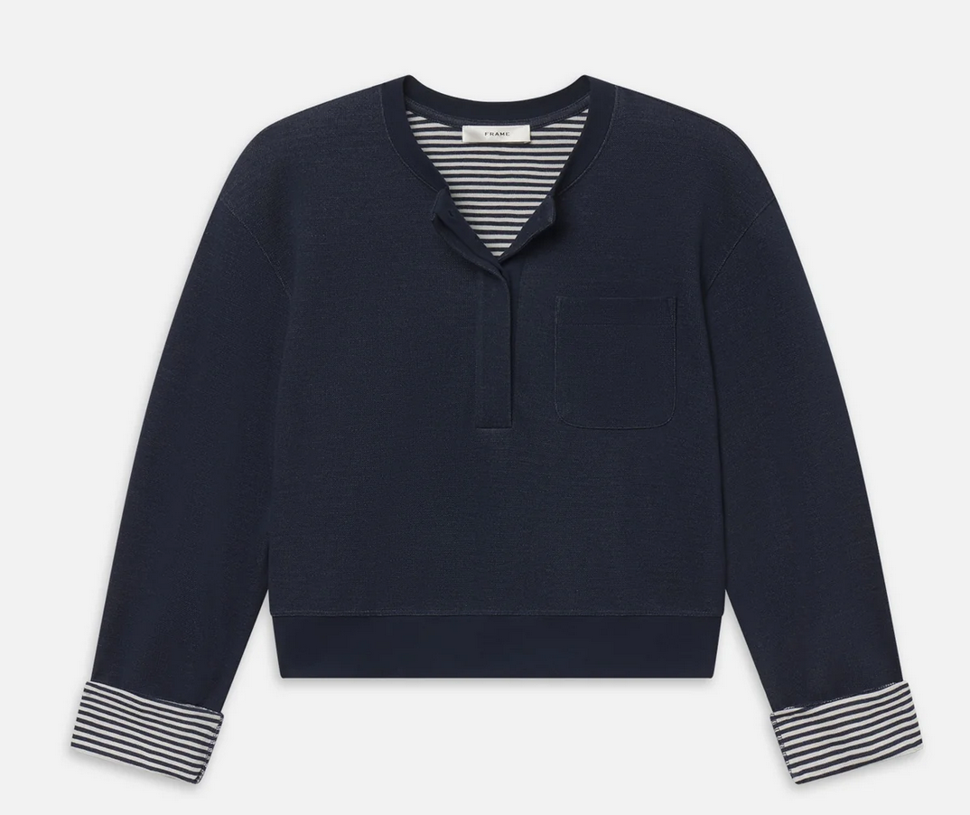 Stripe cuff sweatshirt navy multi