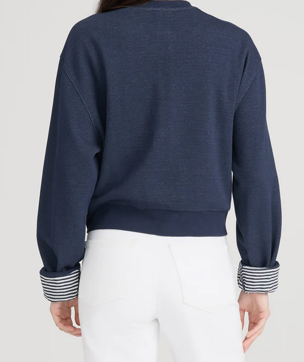 Stripe cuff sweatshirt navy multi