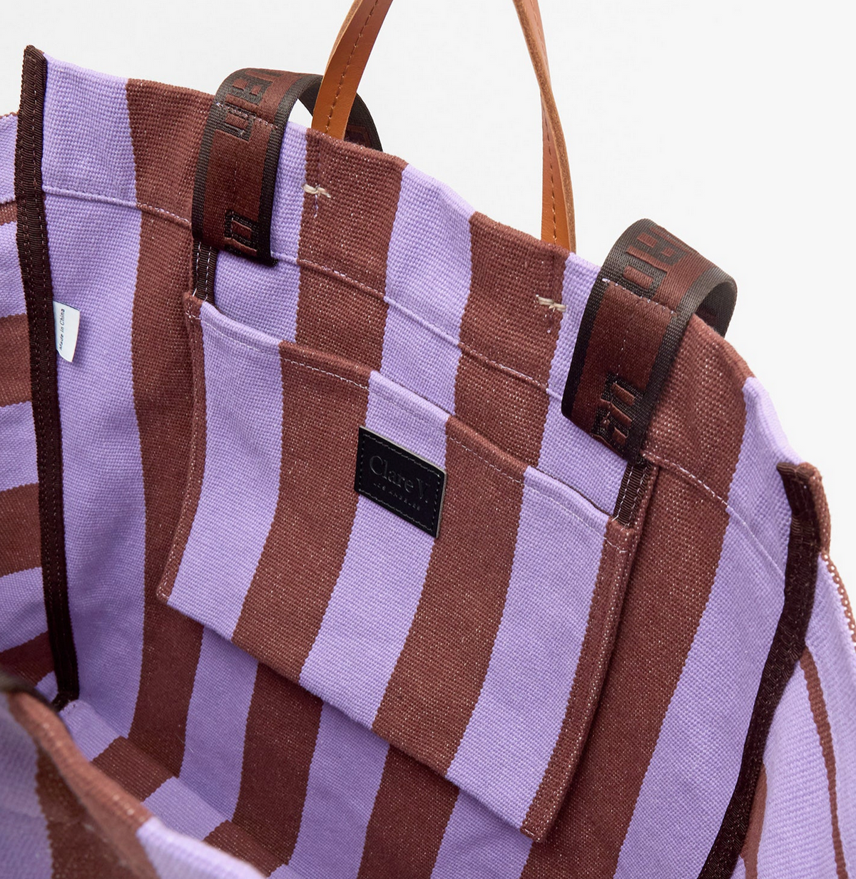 la cote tote hacaranda/hazelnut canvas stripe