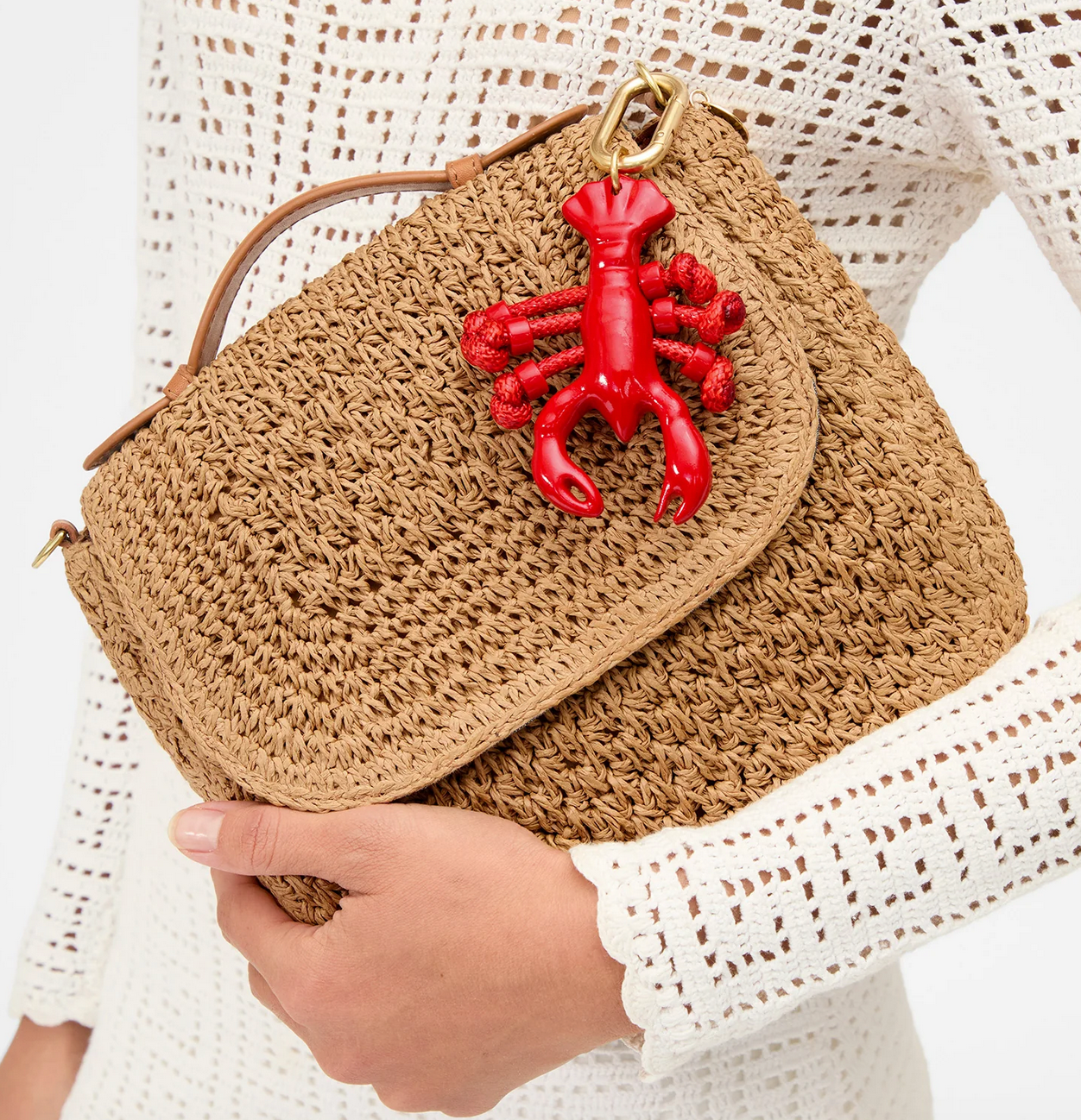 Louis w/ top handle palm twisted raffia