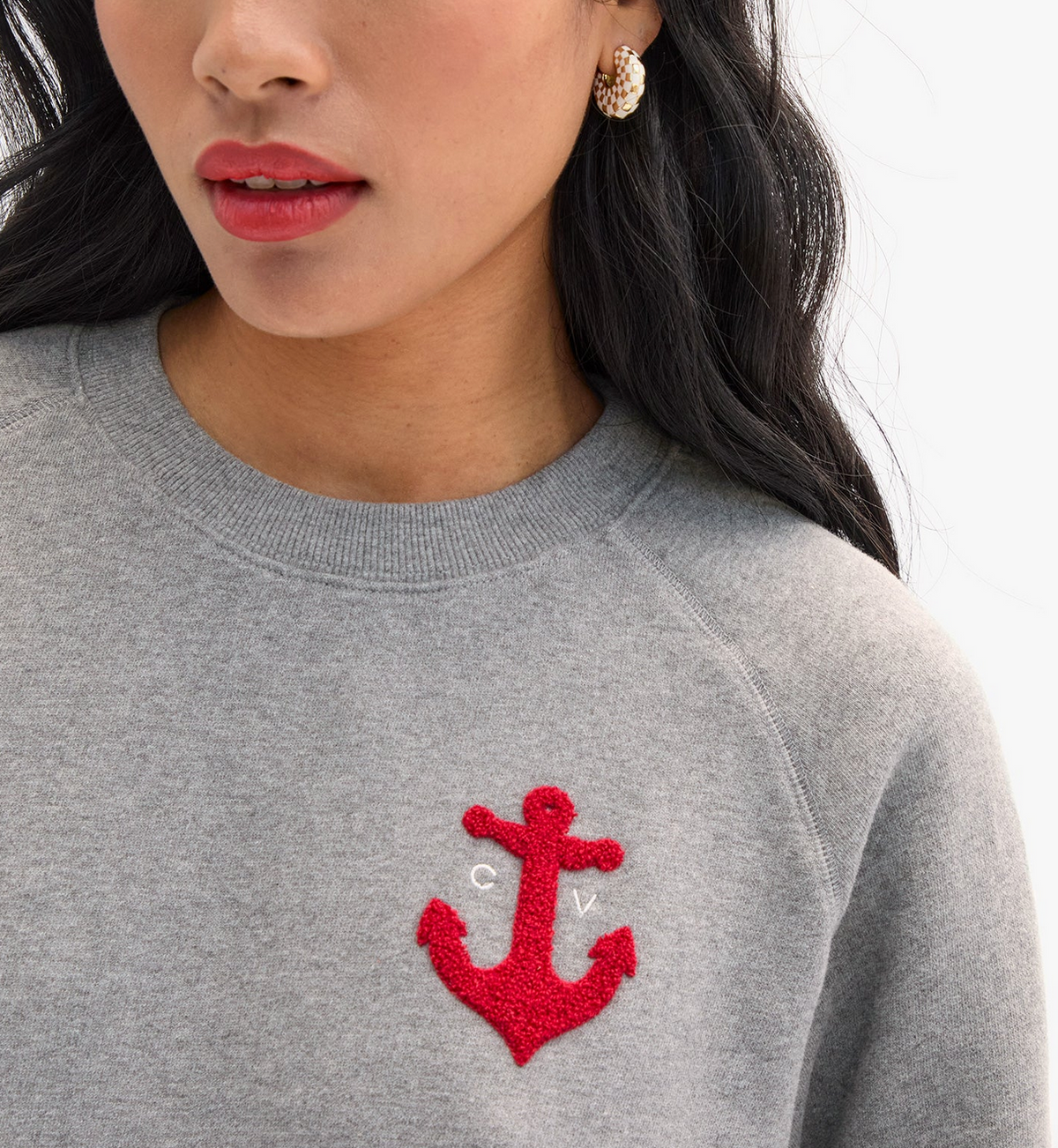 le court sweatshirt grey melange CV anchor