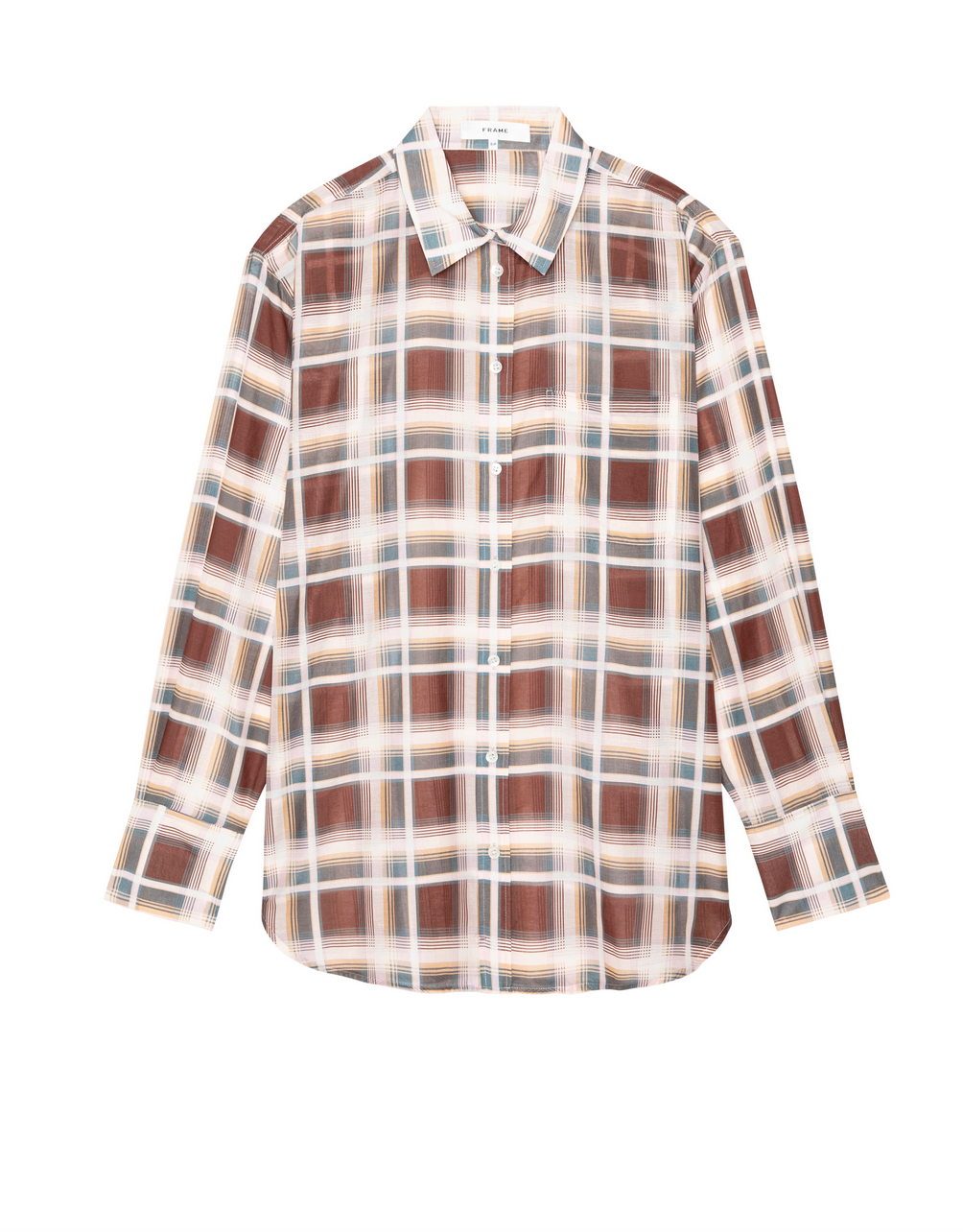 The boy shirt silver peony plaid
