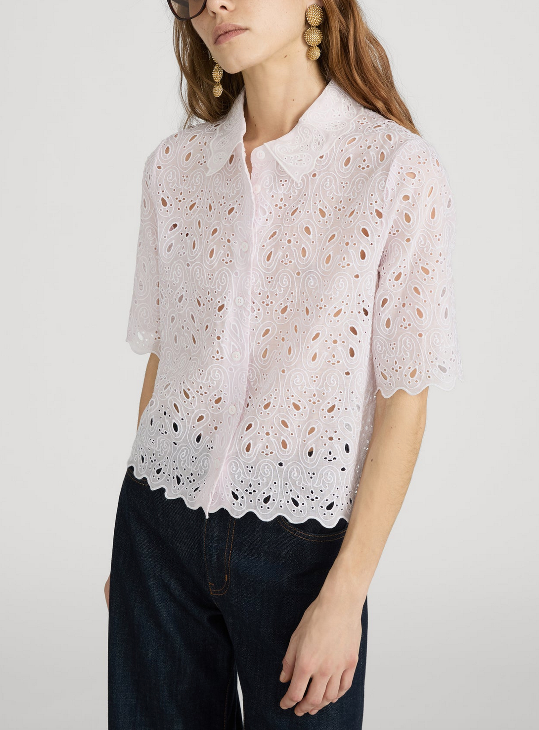 The paisley eyelet top bubble gum
