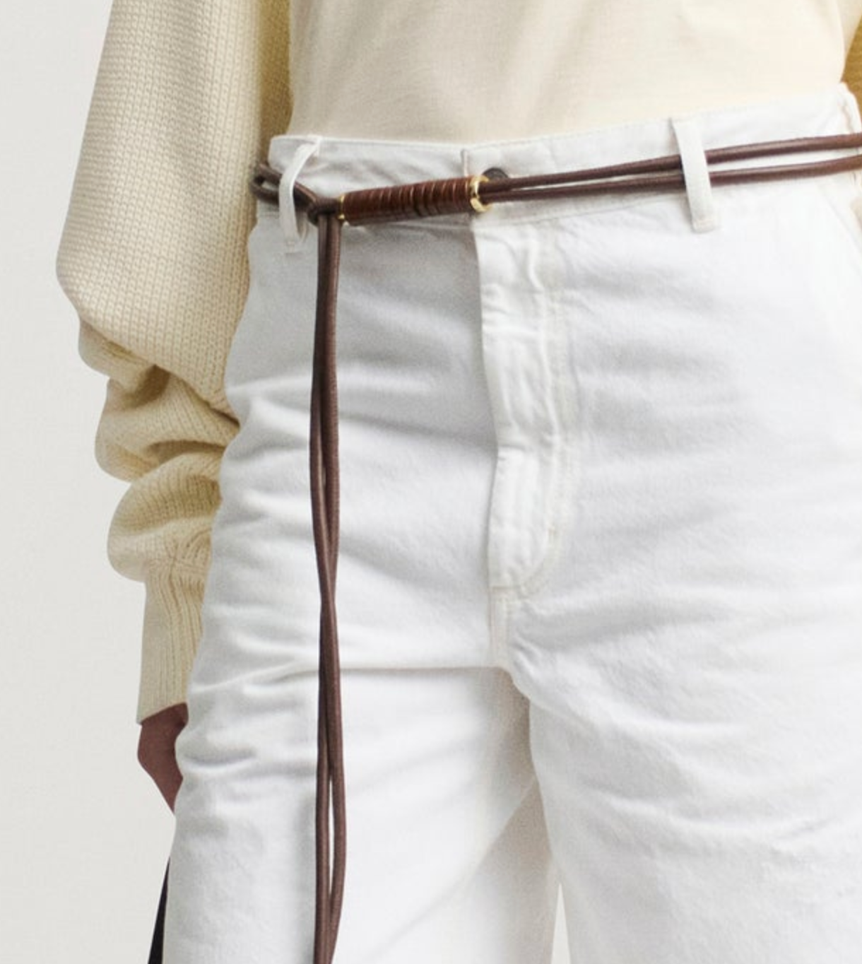 lowell wrap belt in leather praline leather
