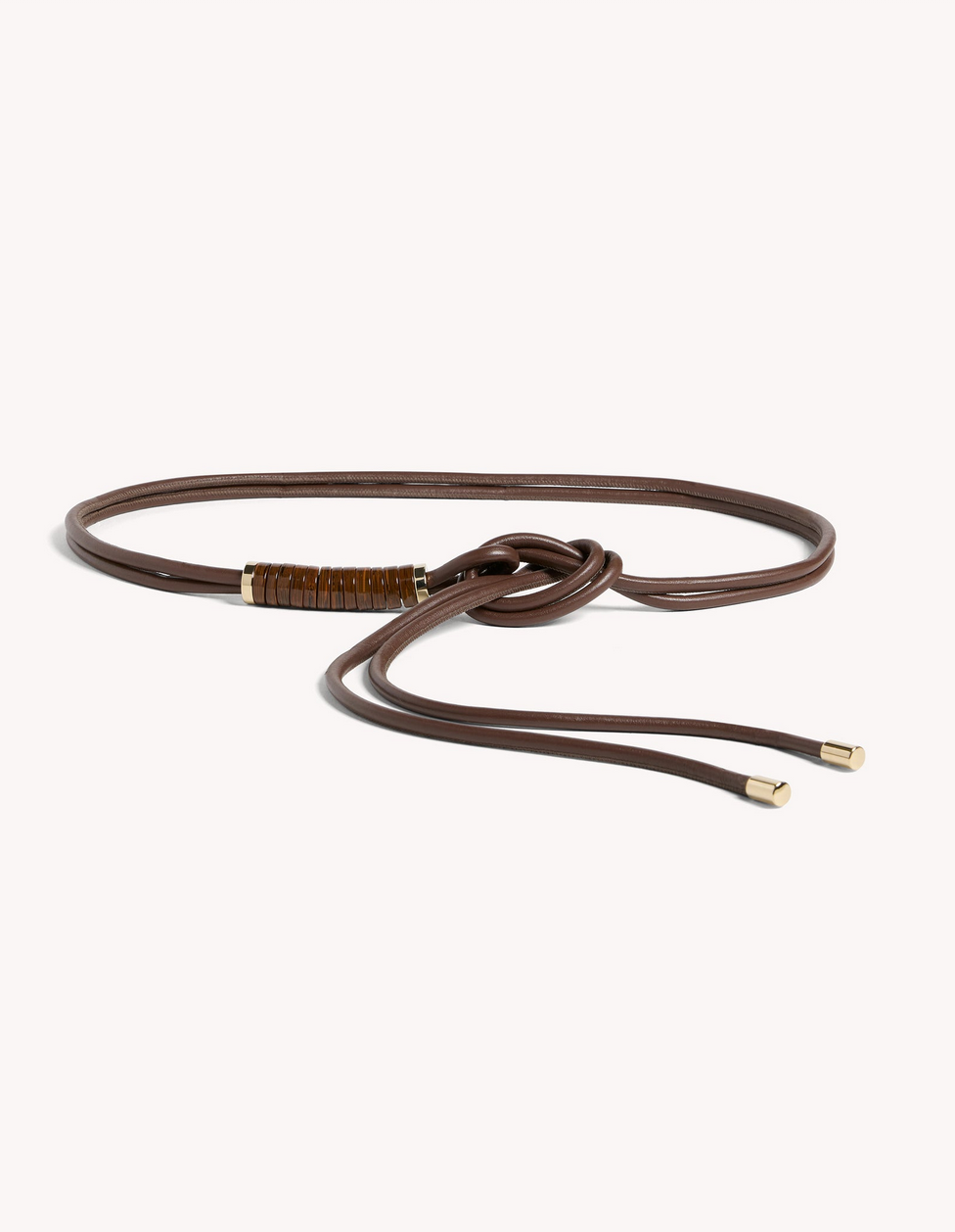 lowell wrap belt in leather praline leather