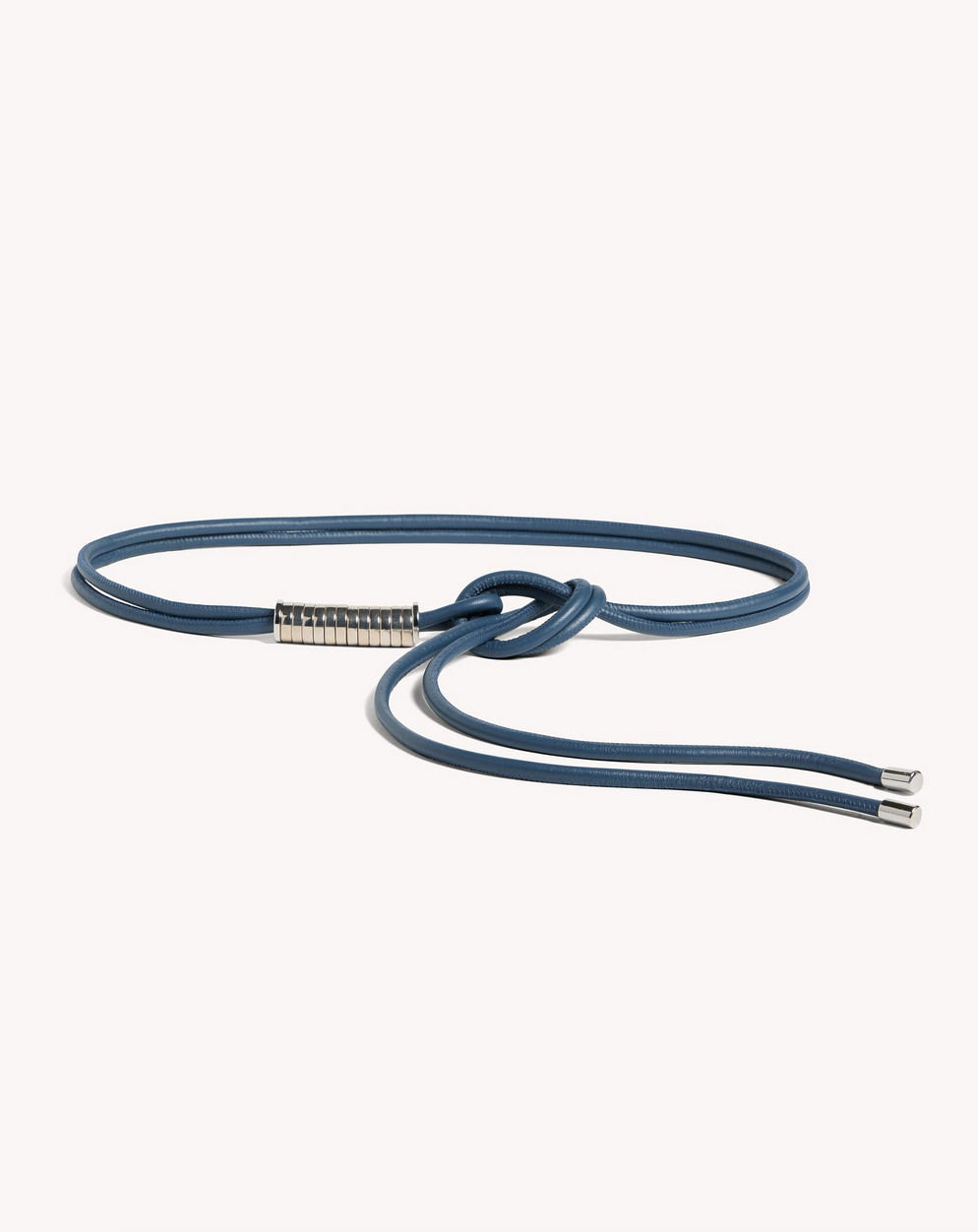 lowell wrap belt in leather jeans blue leather