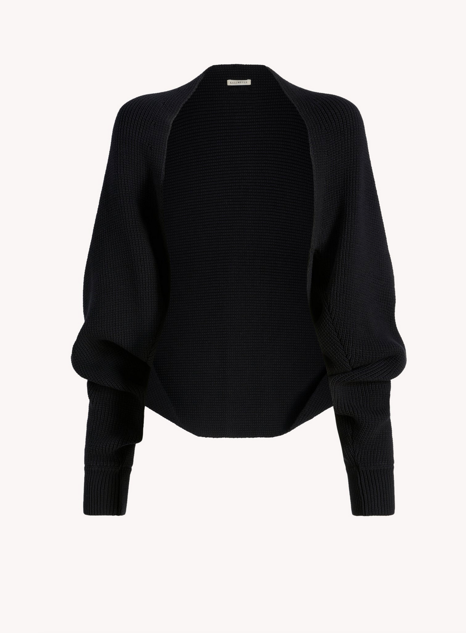 Yara shrug in cotton knit black