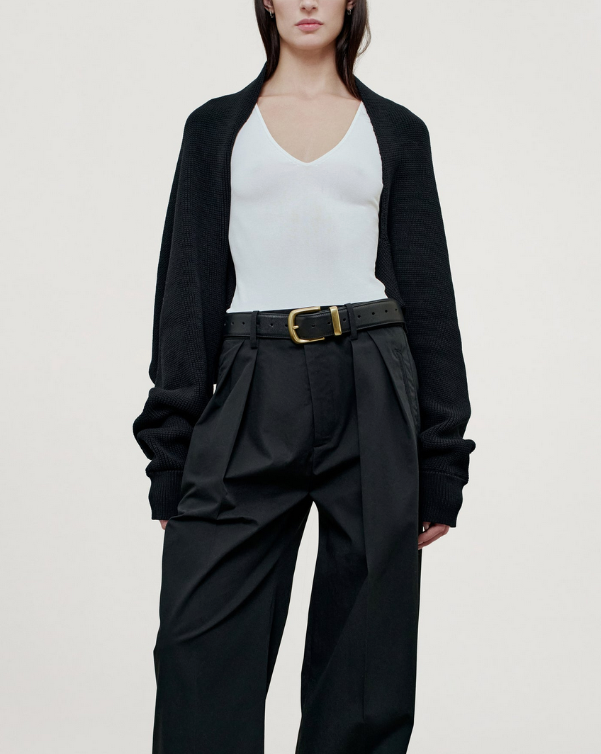 Yara shrug in cotton knit black