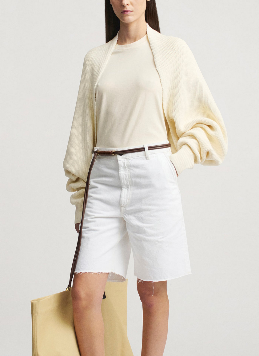 Yara shrug in cotton knit cream