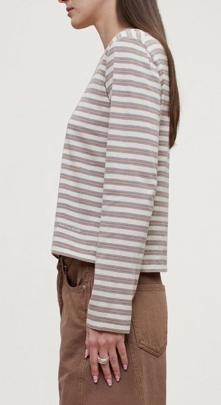 Wynn Long Sleeve in Apricot Multi Stripe