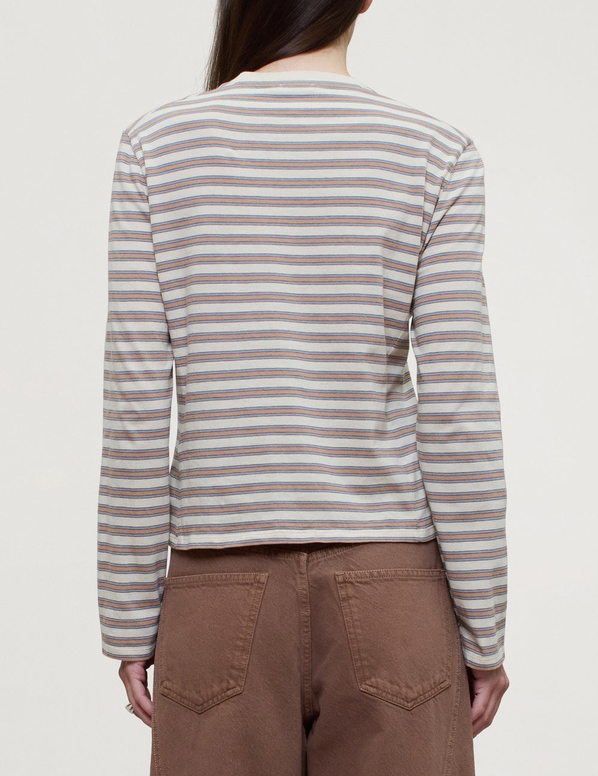 Wynn Long Sleeve in Apricot Multi Stripe