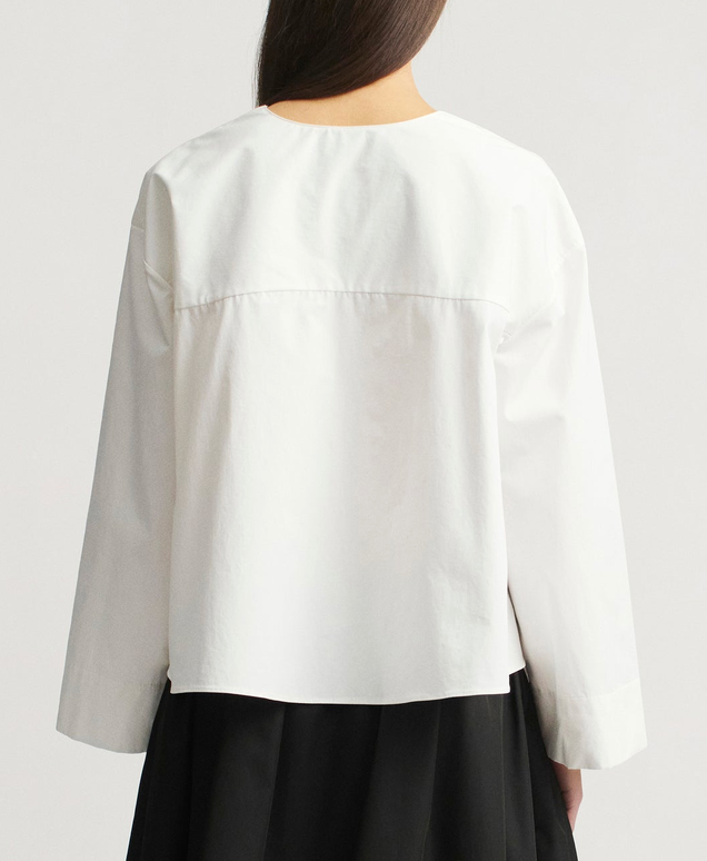 Marguerite Blouse in Starched Poplin Ivory