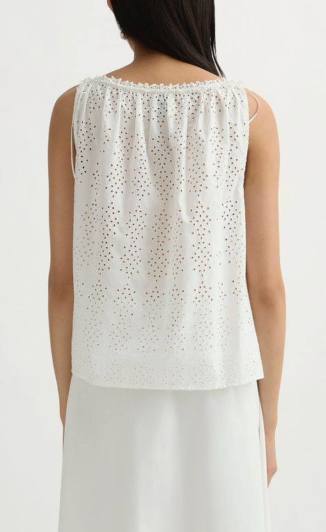 Harriet Boat Neck Top Vintage White
