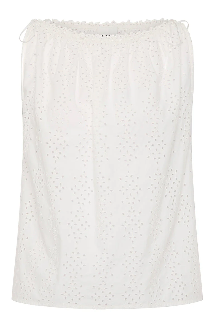 Harriet Boat Neck Top Vintage White