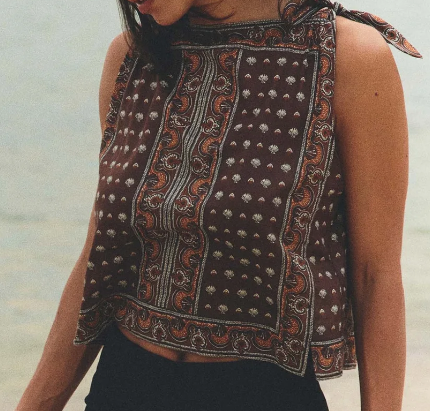 Amalia Top terre foulard de la mer