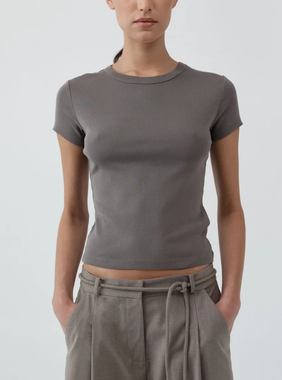 organic cotton baby tee clay