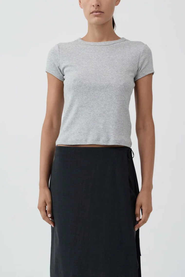 organic cotton baby tee grey marl
