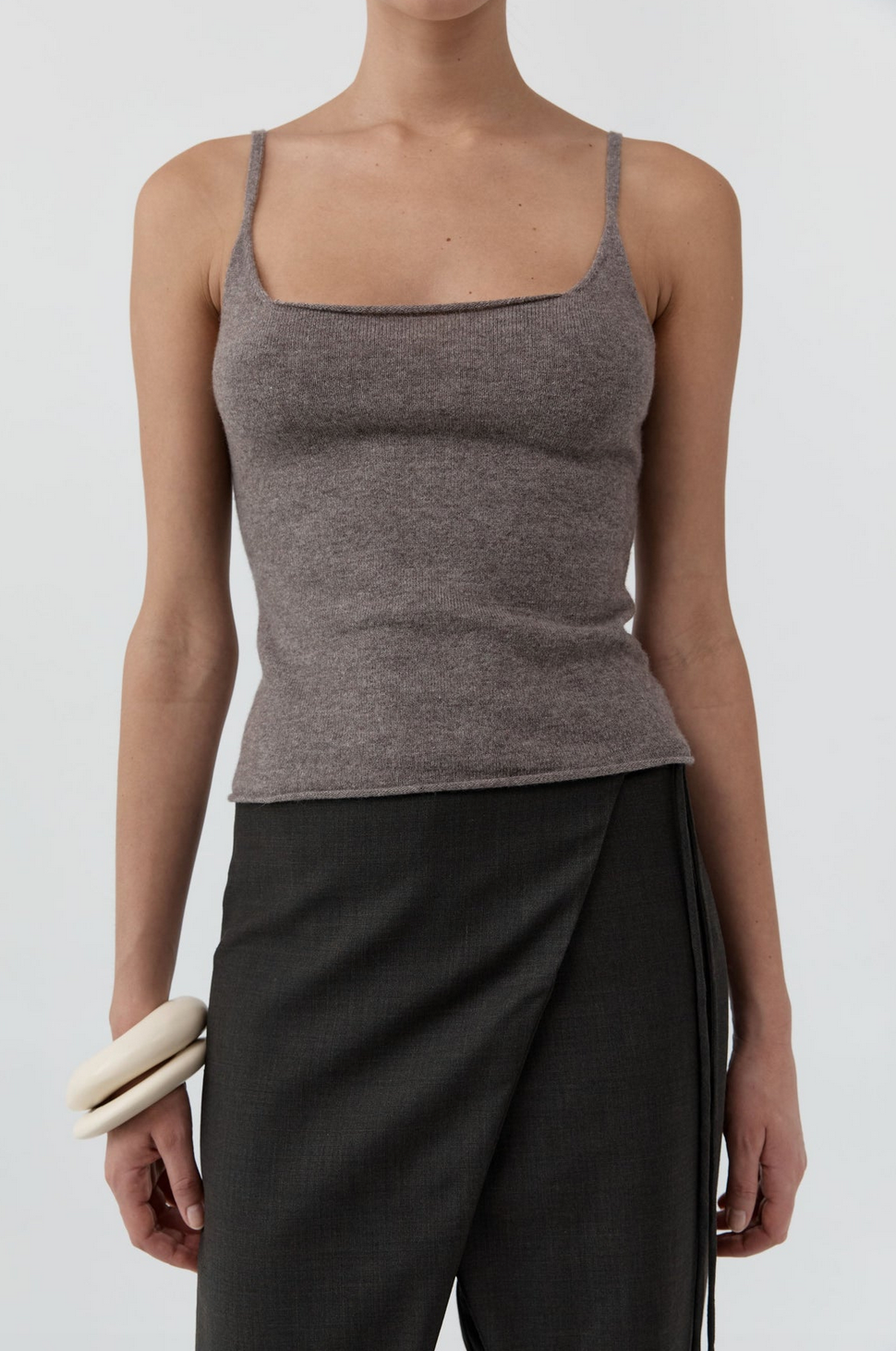 Merino wool slim tank vapor