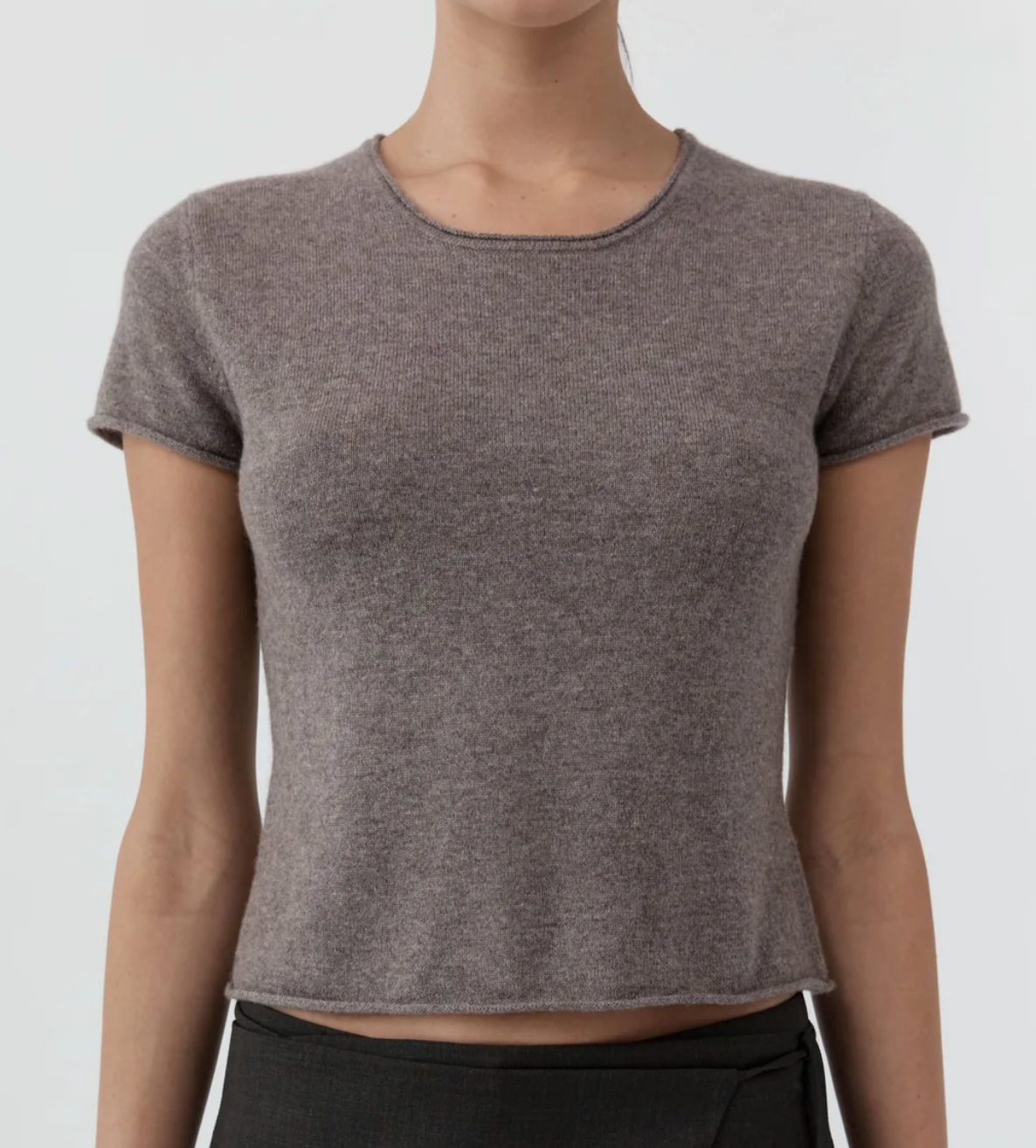 Fine merino wool baby tee vapor