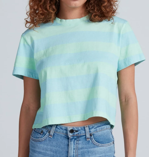 The shrunken boy tee mint and blue