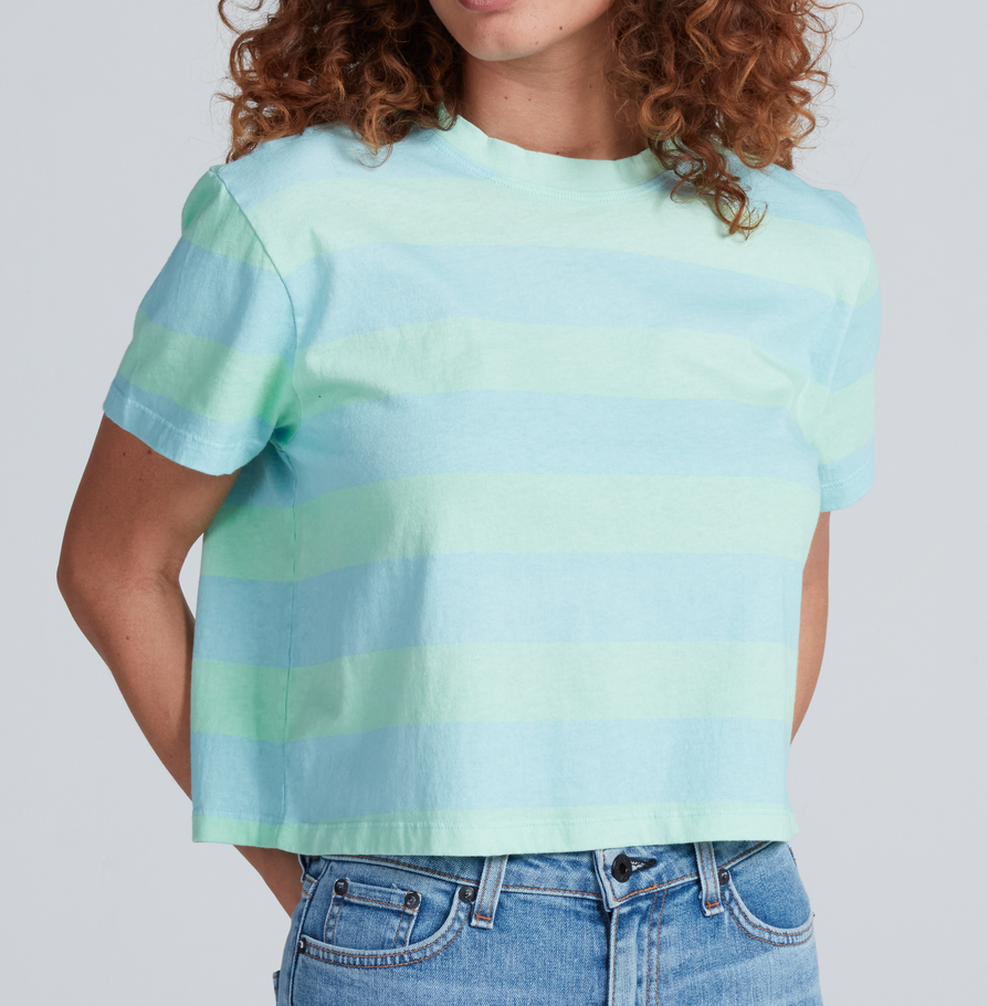 The shrunken boy tee mint and blue