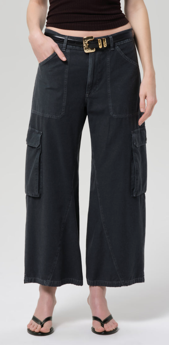 Thassos Twisted Seam Utility Pant In Washed Black