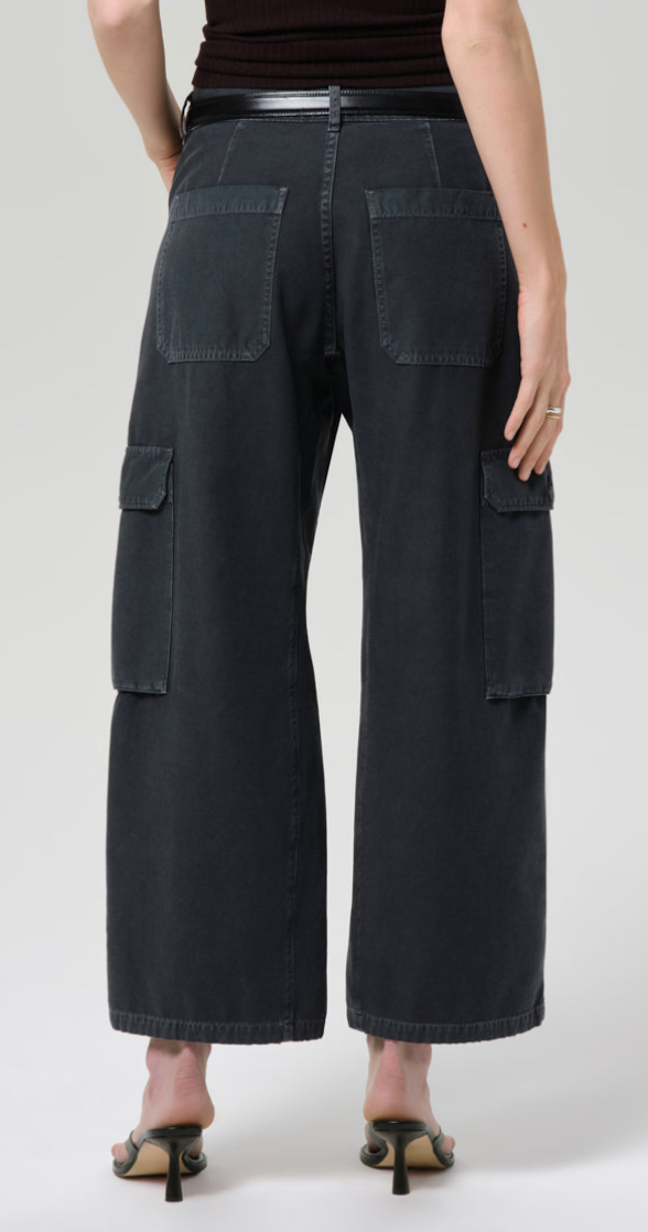 Thassos Twisted Seam Utility Pant In Washed Black