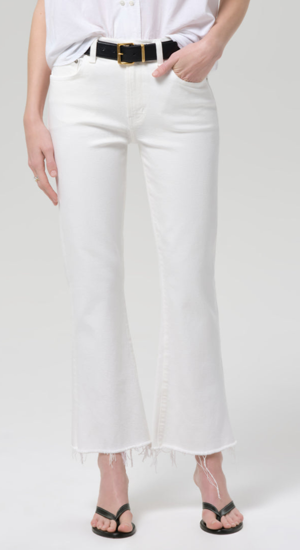 Goldie Ankle Kick Flare In Soft White