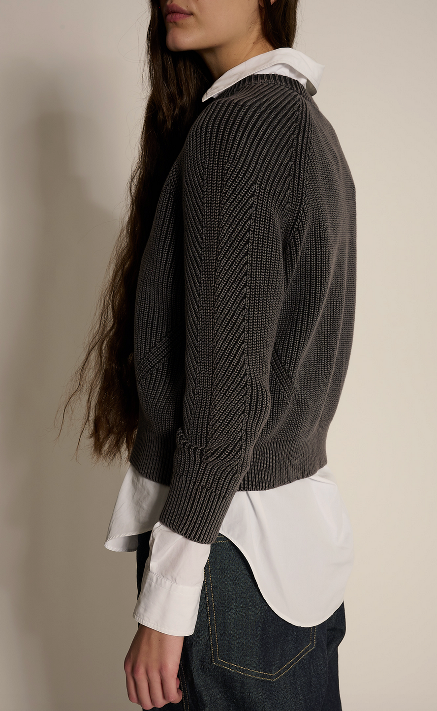 Chelsea cotton crewneck sweater washed black
