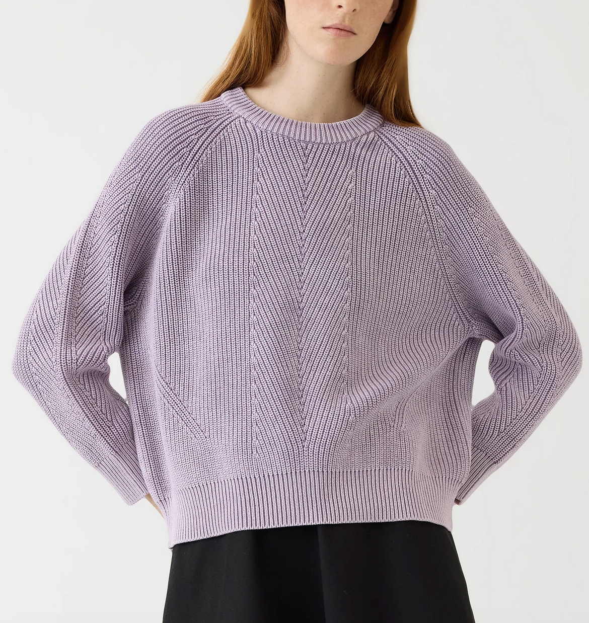 Chelsea cotton crewneck sweater thistle