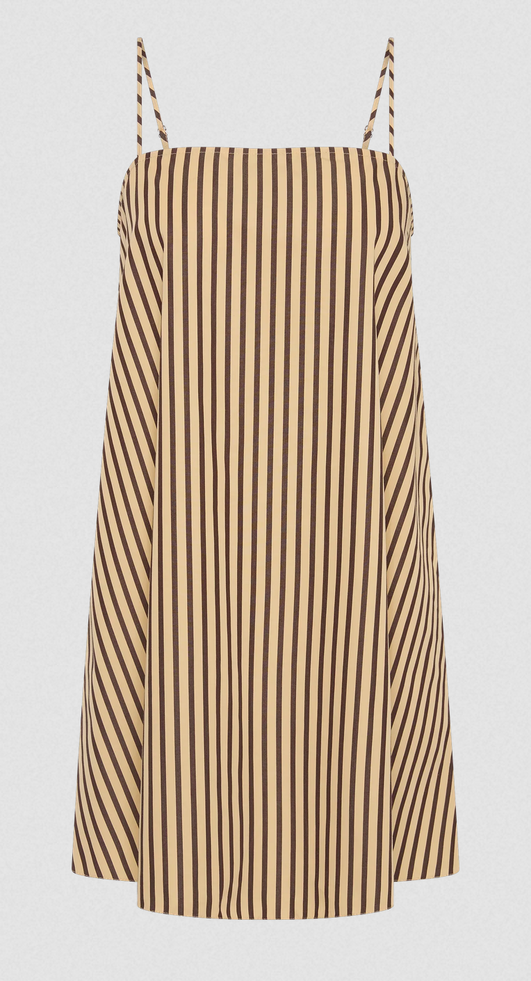 Sorra Mini Dress Carmen Stripe Sand Cedar