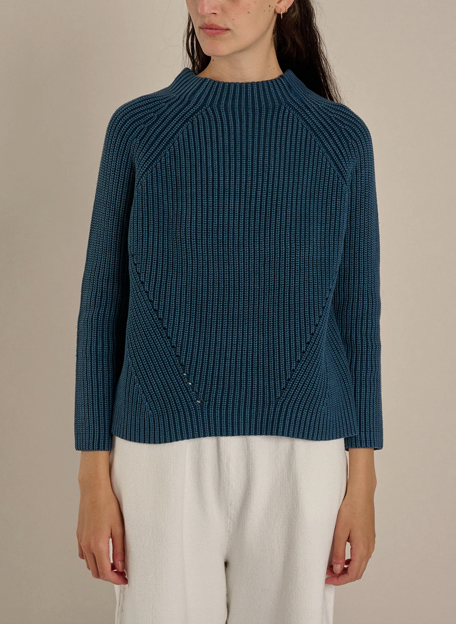 daphne washed cotton sweater indigo