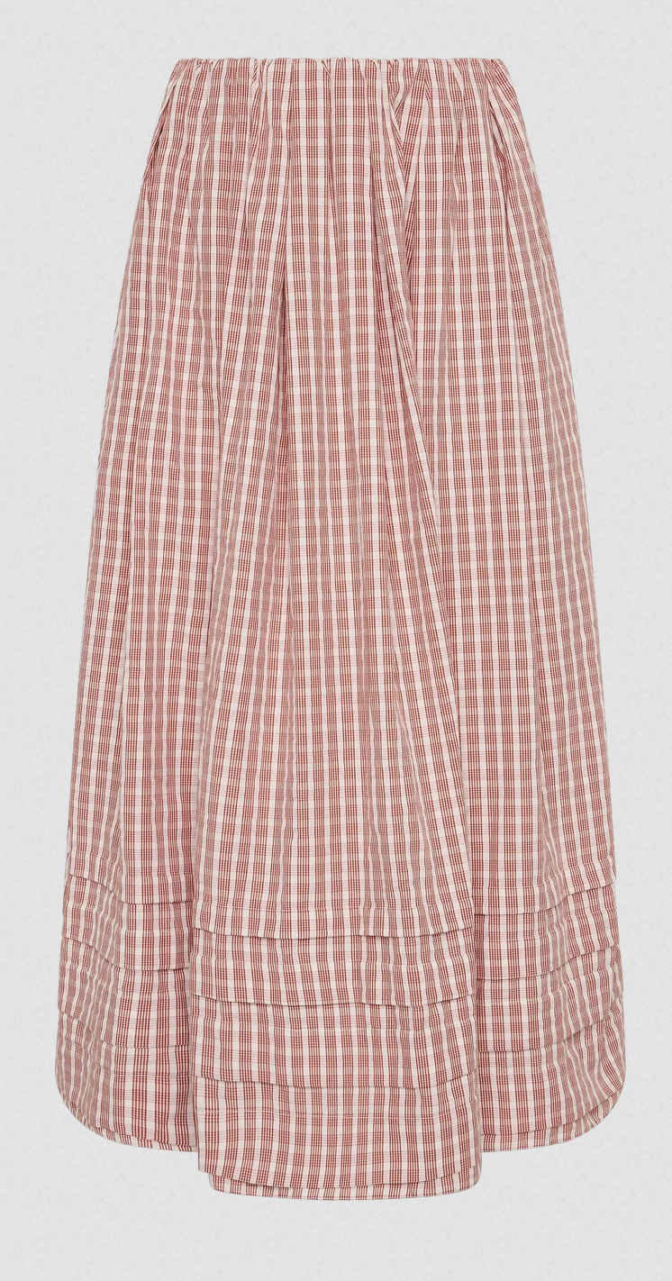 Cales Skirt Paloma Check Cinnamon White