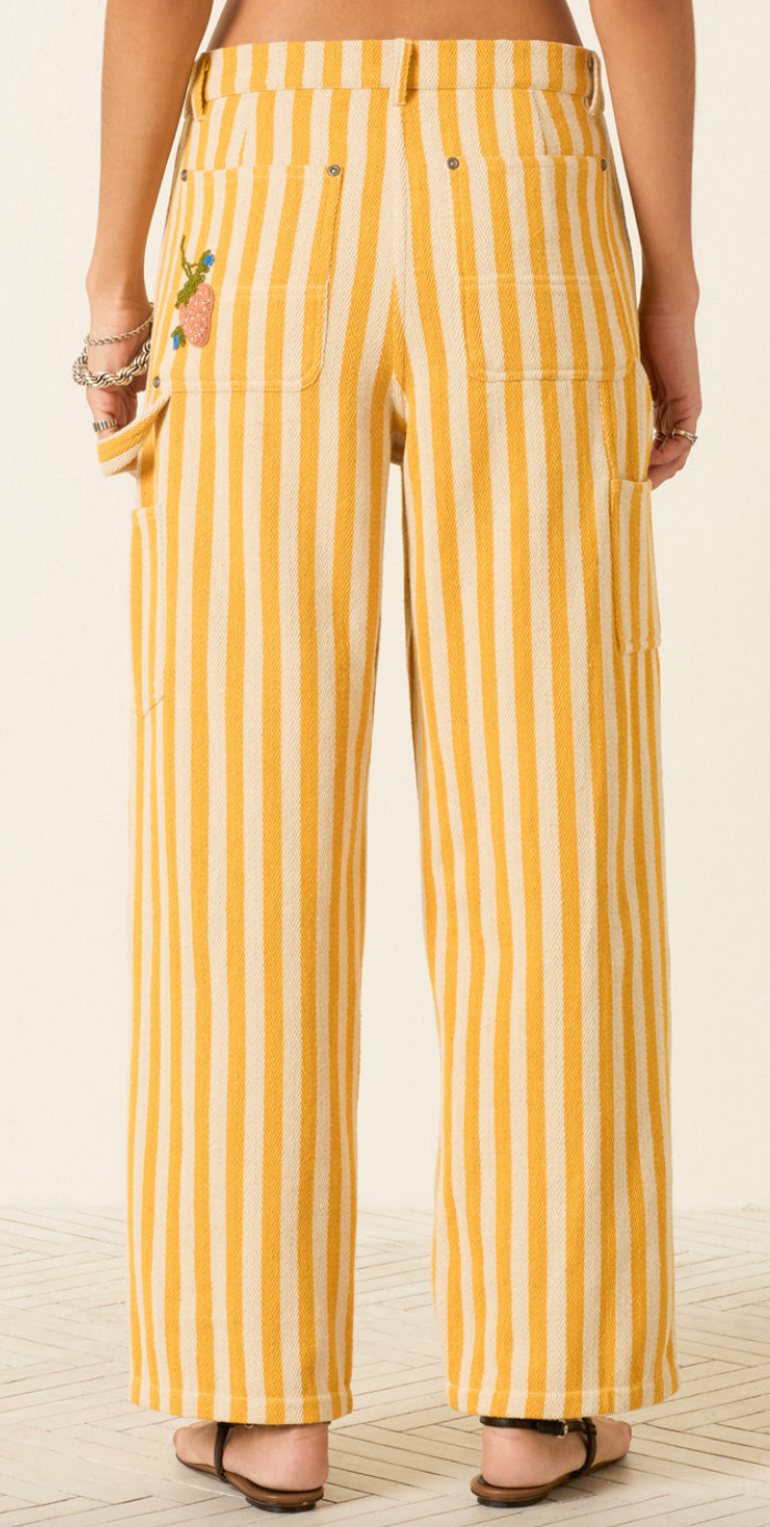 Scottie Sunlight stripe pant off white
