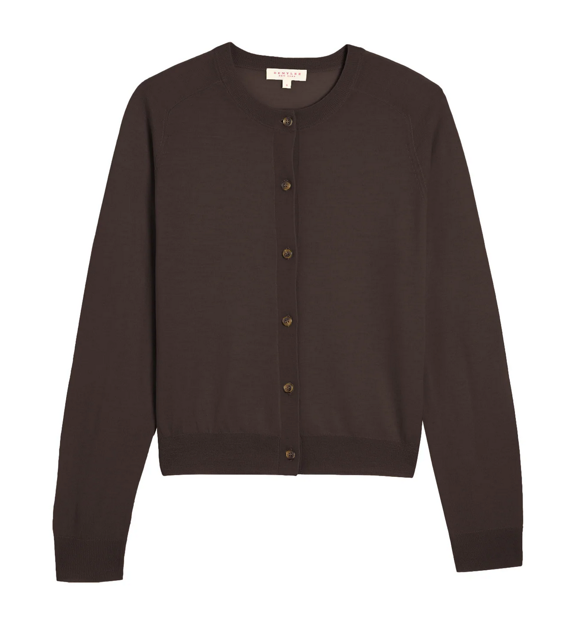 Caraline superfine merino wool cardigan cocoa