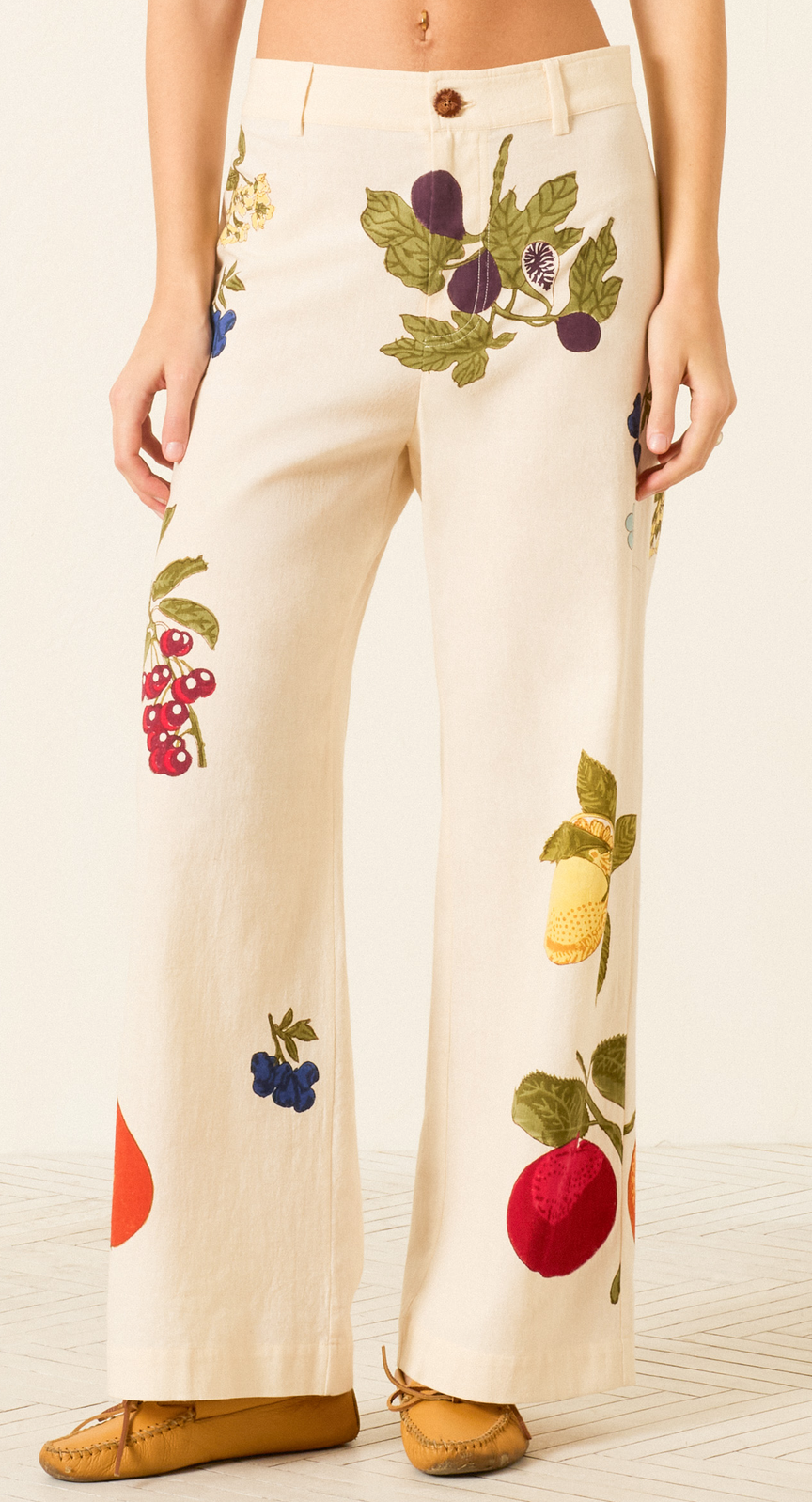 Paige nine fruit pants off white