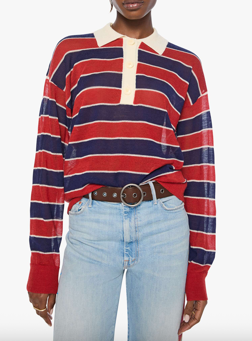 Biggie Raquette red and navy stripe
