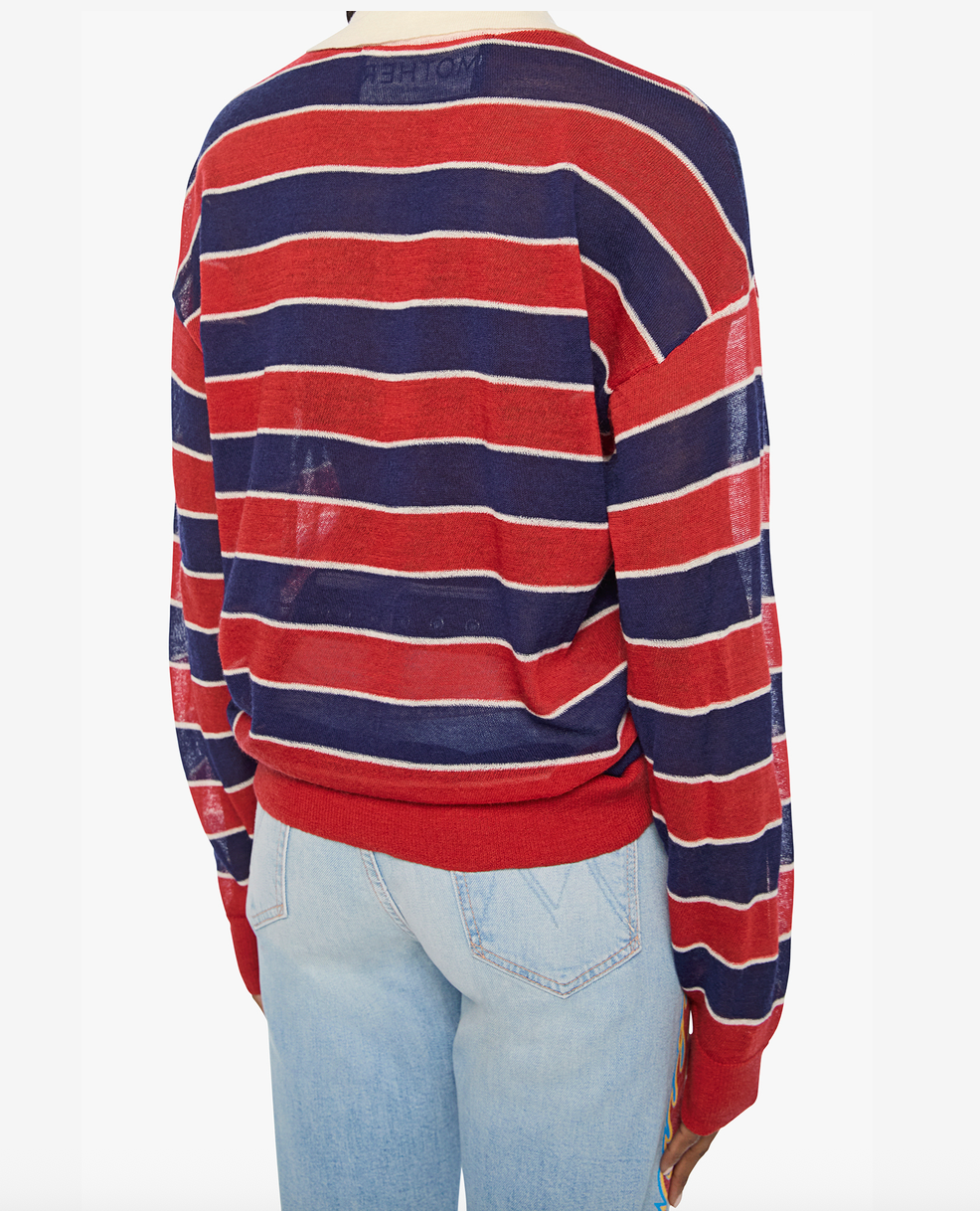 Biggie Raquette red and navy stripe