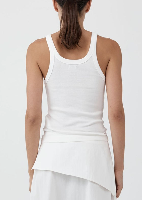 Organic Cotton Racer Singlet White