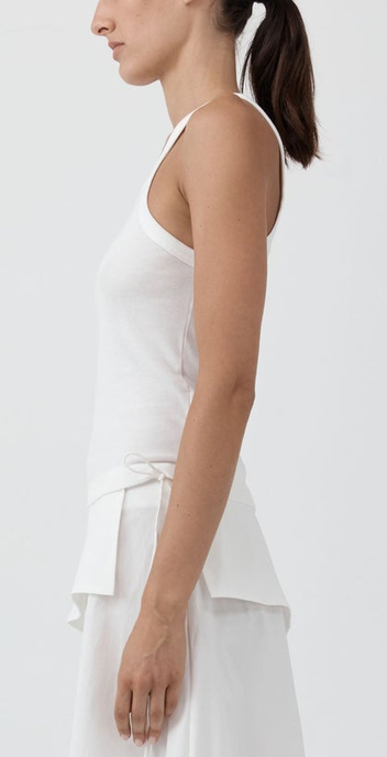 Organic Cotton Racer Singlet White